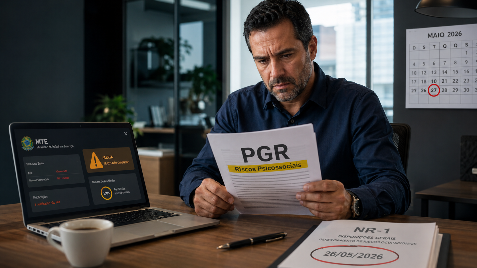 Riscos psicossociais NR-1 empresa PGR atualização 2026