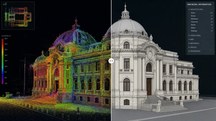 scan to bim visualization